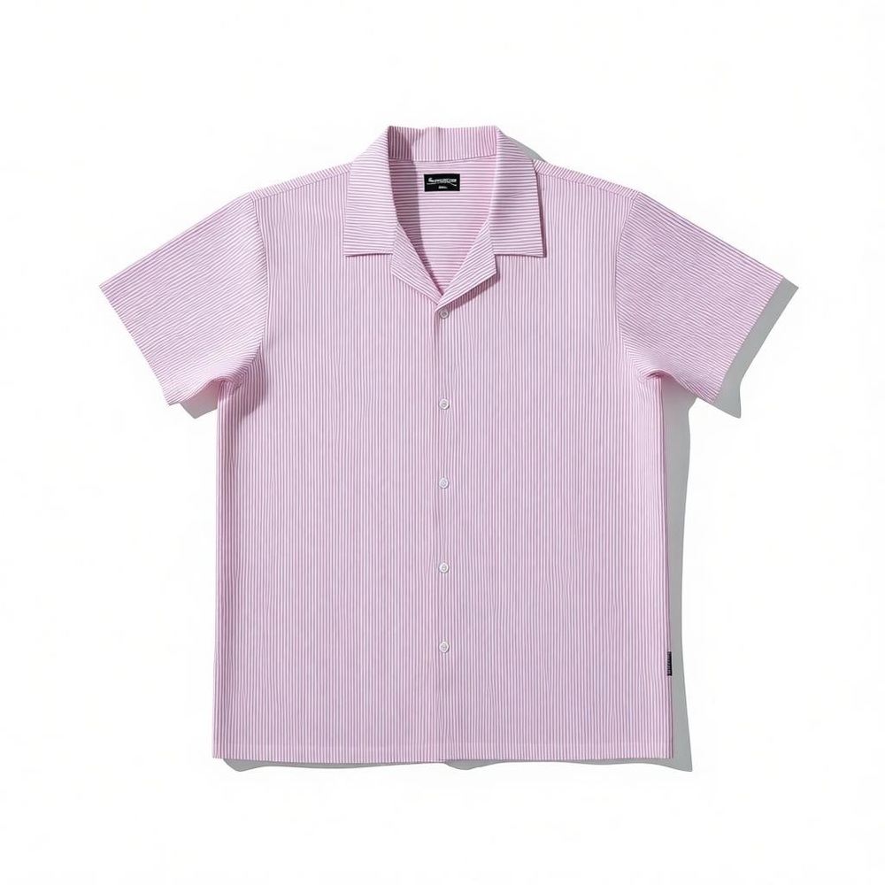 New Large Island Haze Light Pink Striped Men's Shirt